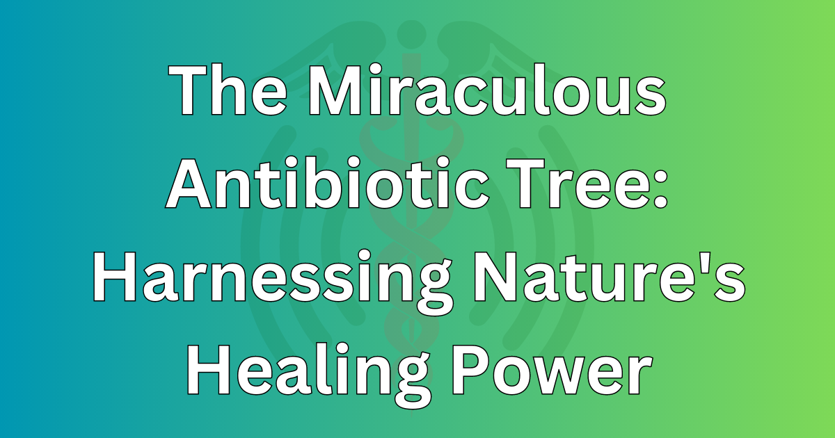 The Miraculous Antibiotic Tree: Harnessing Nature's Healing Power